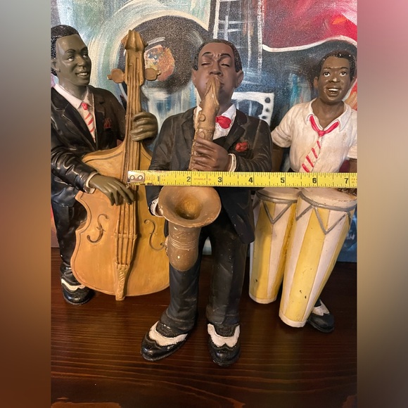Vintage African American Jazz Musician Band Statue Figures Set Of 3 🎶🎼🎵 - Picture 12 of 12